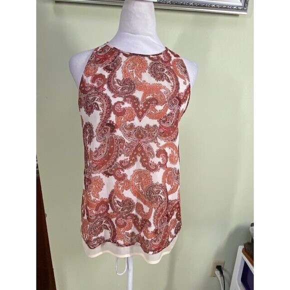 Violet + Claire Sz S Paisley Sleeveless Lightweight Sleeveless Blouse Layered - Picture 1 of 11